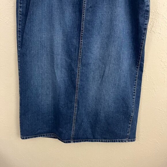 y2k denim plus size preppy girly long jean skirt - Picture 3 of 8